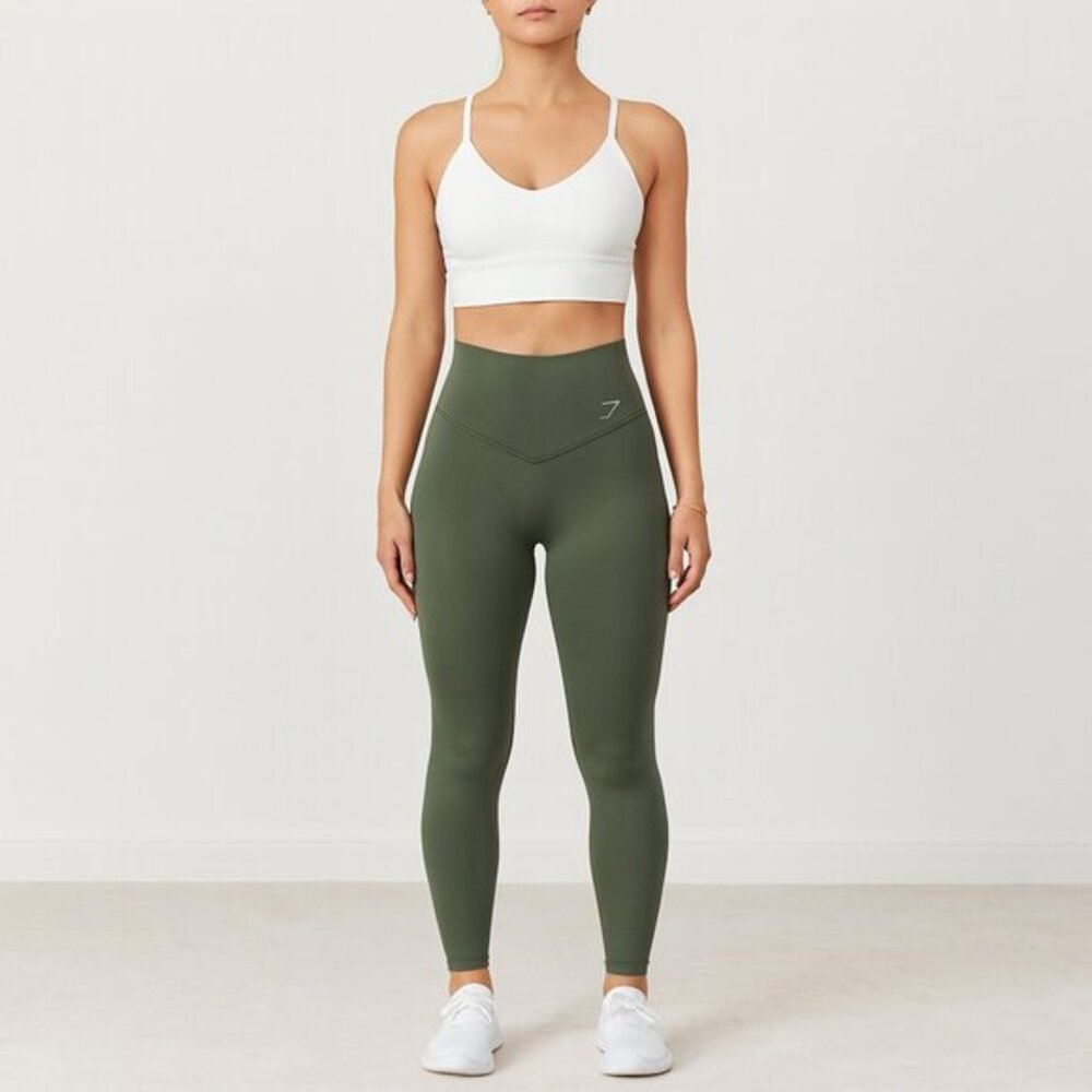 Gymshark High‎ Waisted Leggings Women's Small Green Recycled Nylon Active
